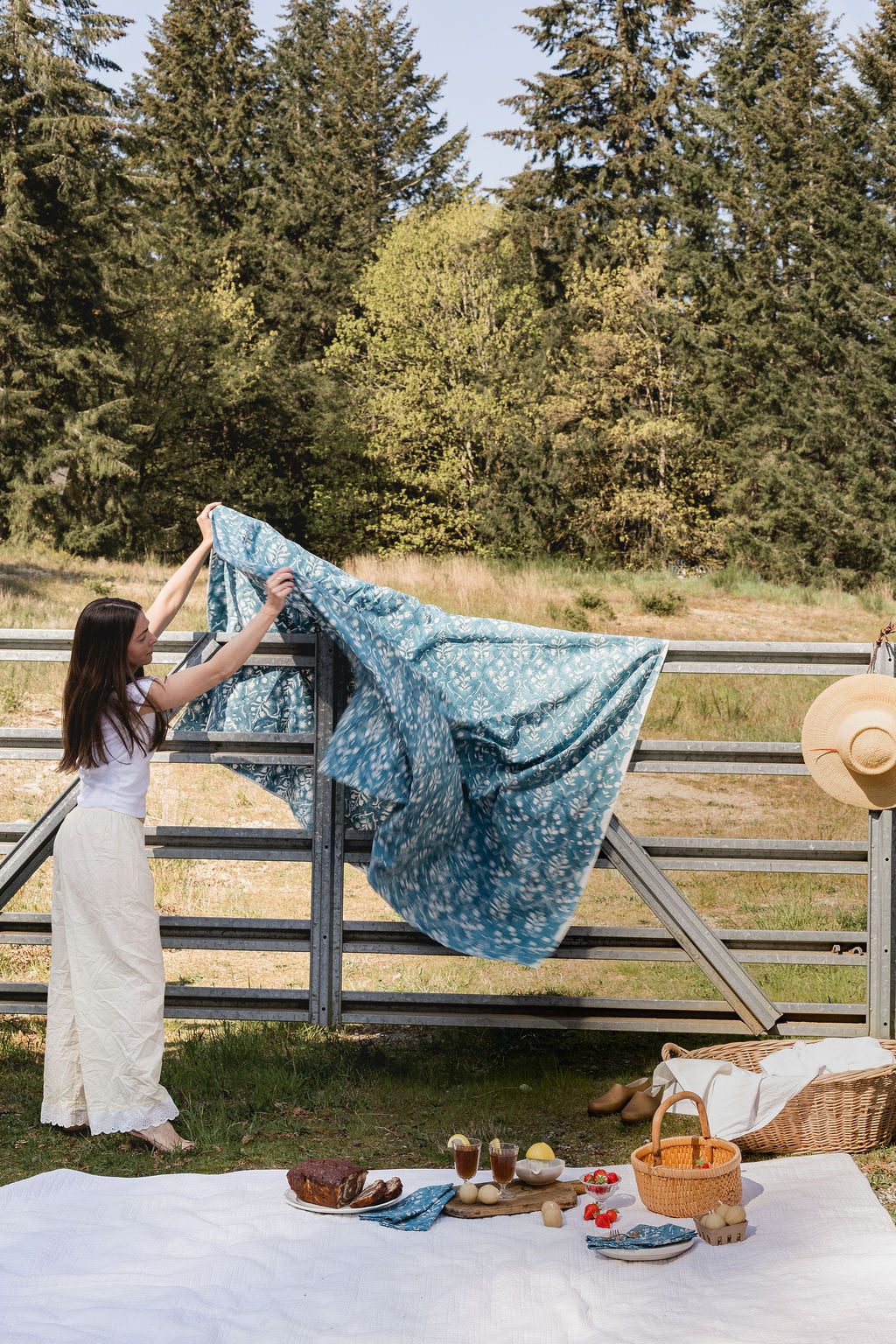 Cotton Table Cloth - Meadow Song